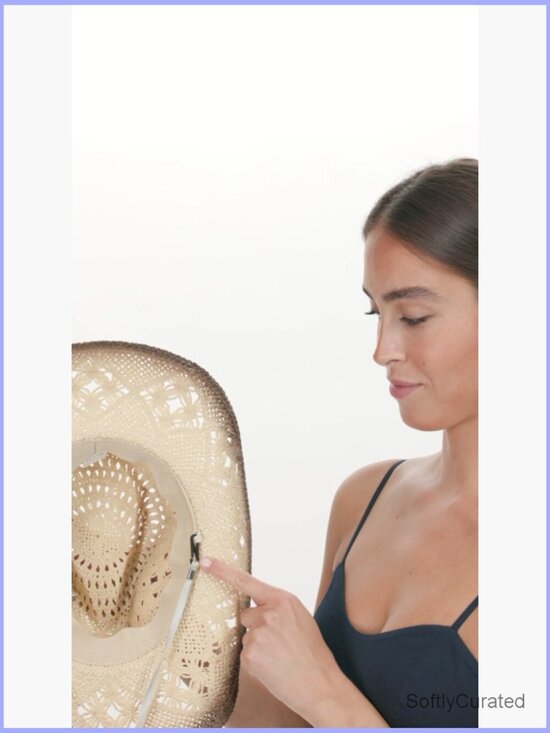 Straw Cowboy Hat with Two Decorative Bands - Handmade Sun Hat